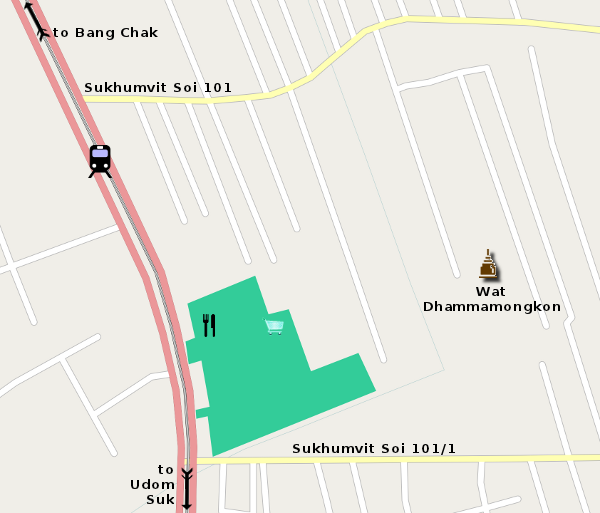 Punnawithi Skytrain Station Map