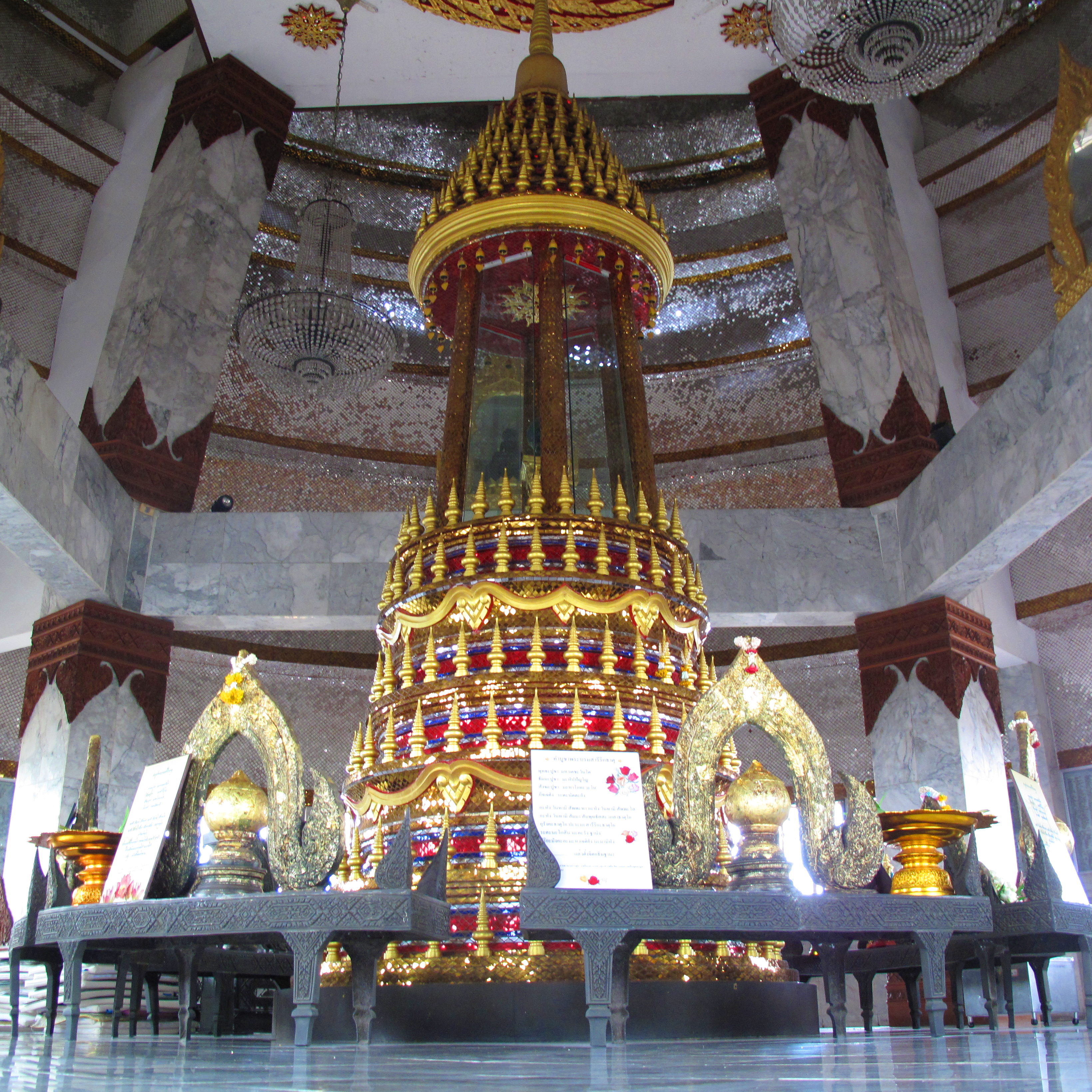 The shrine within the chapel at the top of the tower